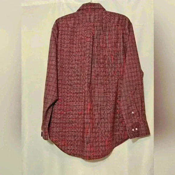 Ralph Lauren Mens Red Black Plaid Button Shirt 100% Cotton Size 17 1/2 34/35 - Picture 6 of 6